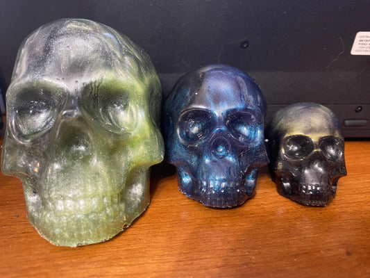 Set of Three Skulls - Handmade Resin Decorative Art