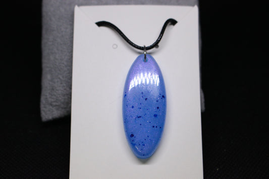Resin Oval Pendant Necklace 2 Inch Long Elegant Design