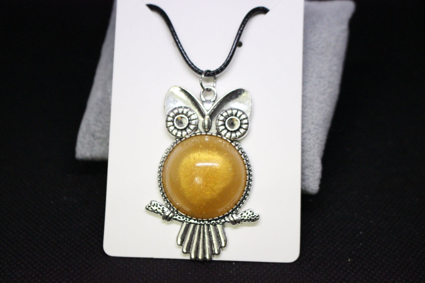 Yellow Owl Resin Pendant Necklace for Unique Style