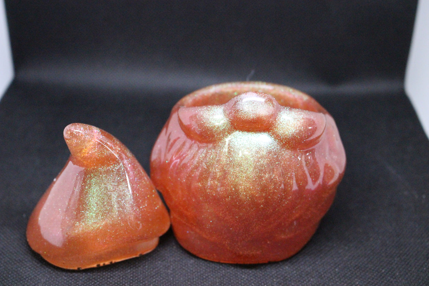 Bronze Red Tint Gnome Jar 4 Inch Resin Decor