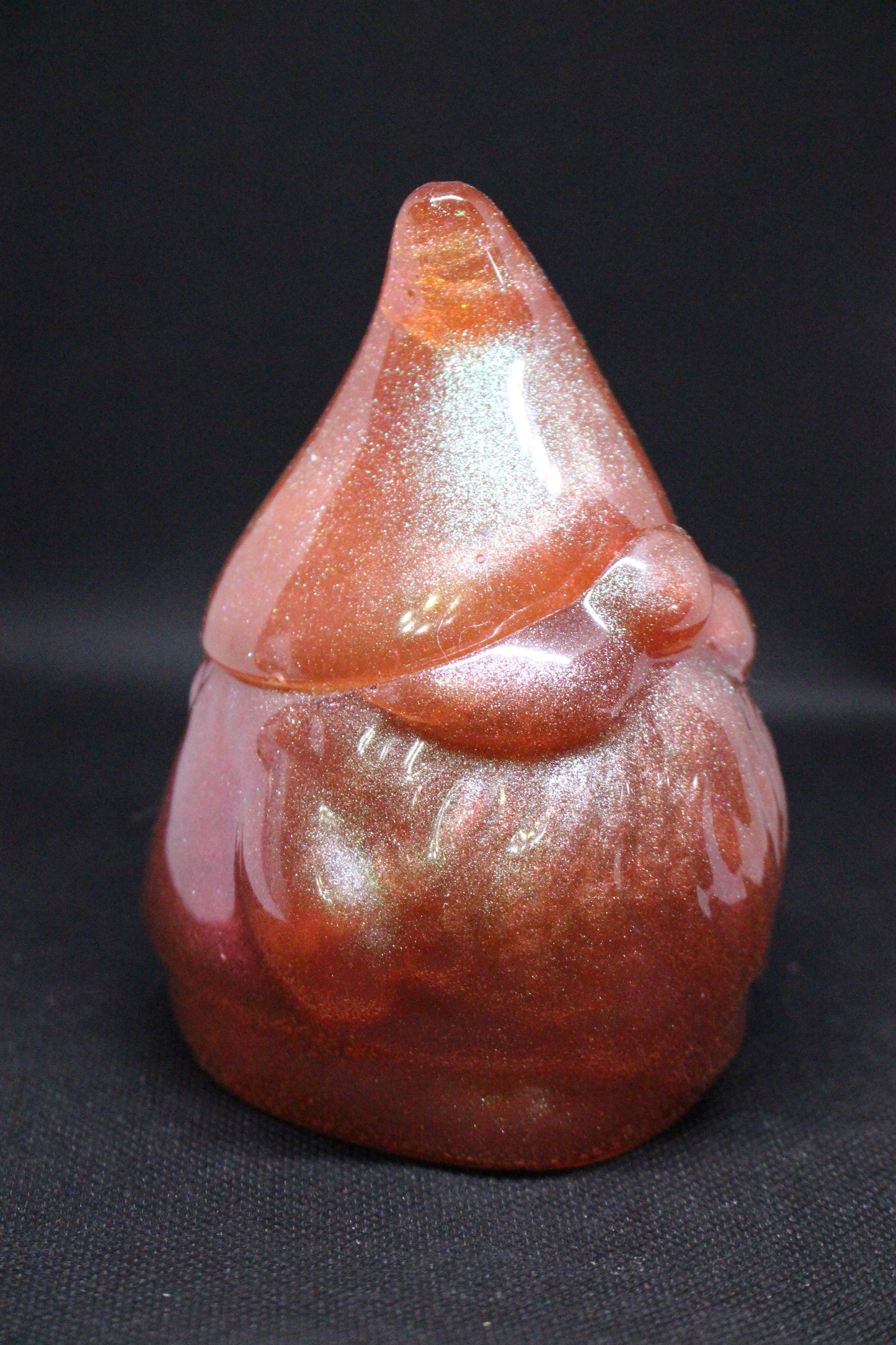 Bronze Red Tint Gnome Jar 4 Inch Resin Decor