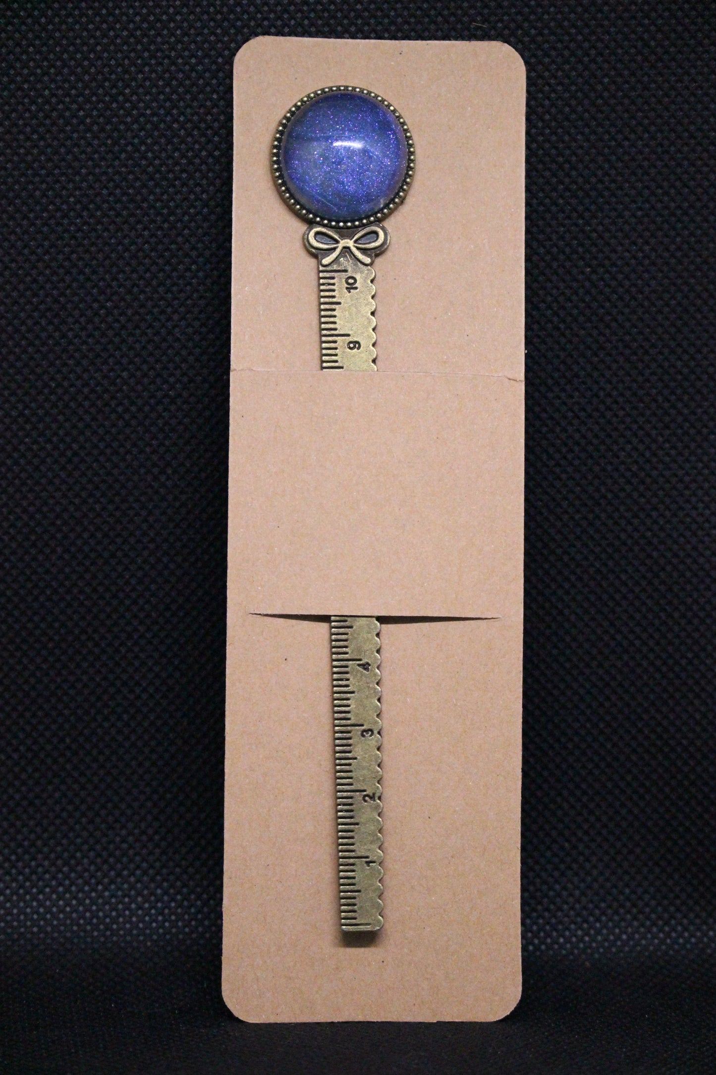 Resin / Metal Ruler Bookmark with Unique Blue Design