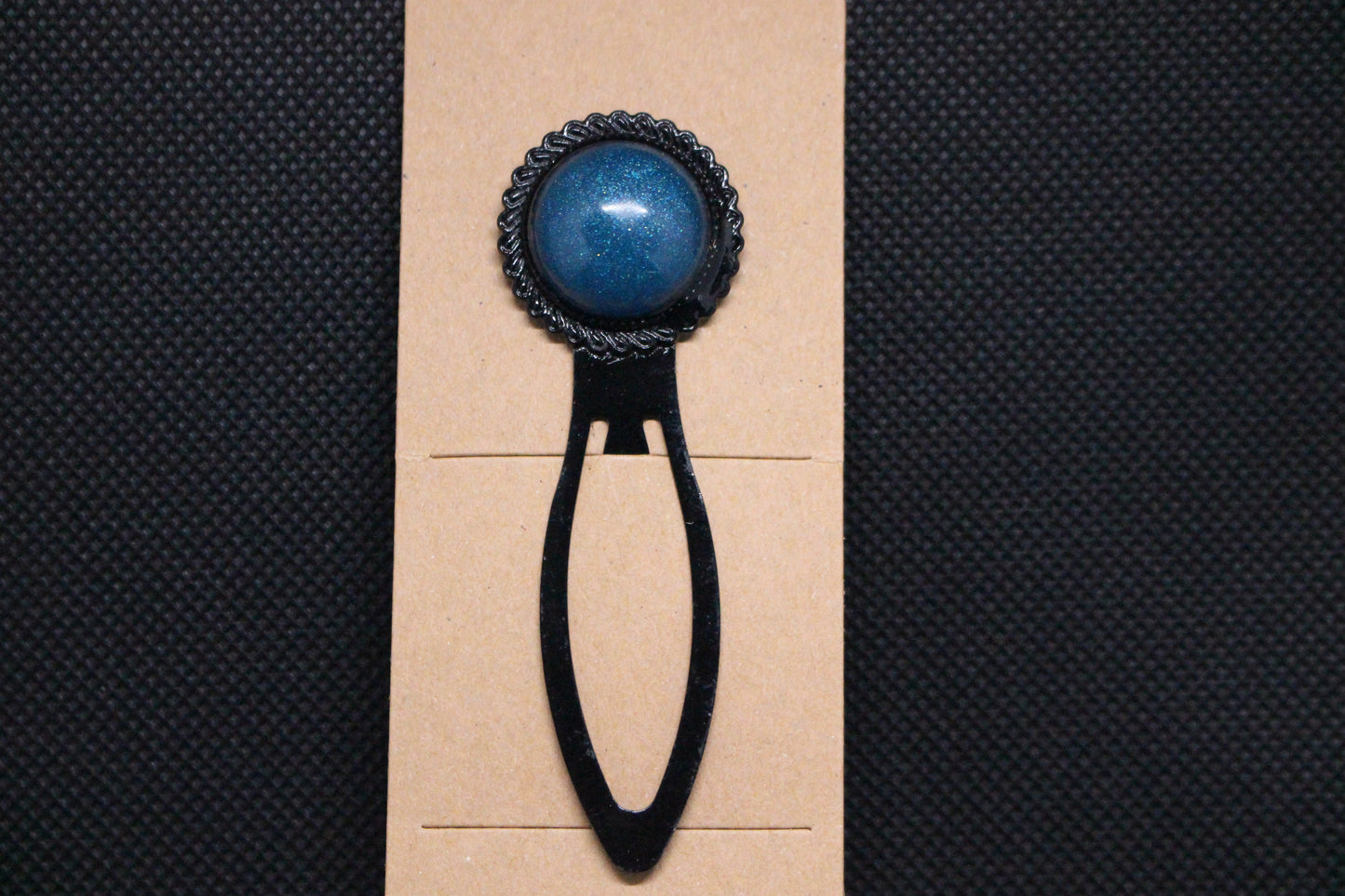 Teal Stone Resin / Metal Bookmark for Book Lovers