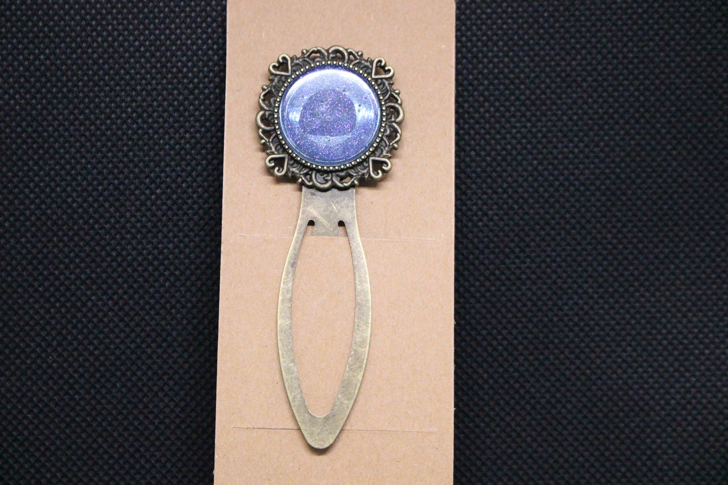 Resin / Metal Bookmark With Blue Stone Accent 3 Inches Long