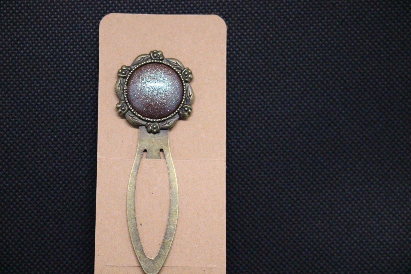 Red Sparkle Resin / Metal Bookmark 3 Inch Long