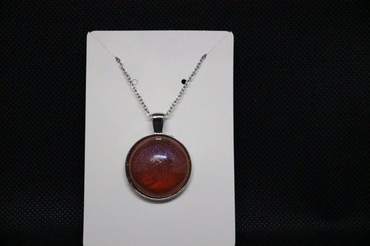 Silver And Pink Sparkle Pendant Necklace For Women
