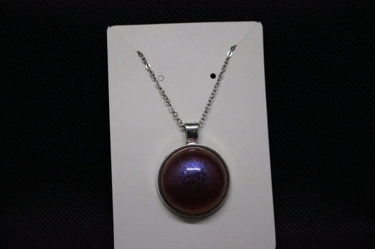 Elegant Silver and Pink Sparkle Pendant Necklace
