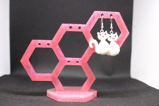 Handmade Resin Earring Holder for Four Sets of Earrings