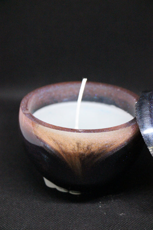 Resin Candle - Vanilla in Multicolored Apple Jar