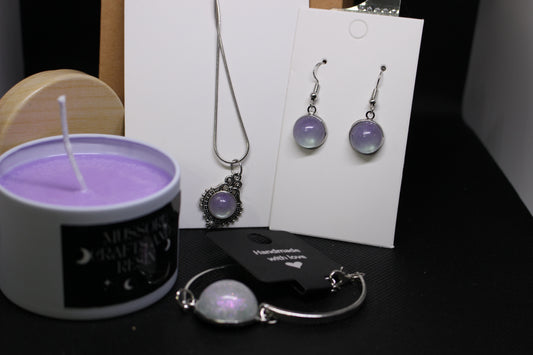 Gift Bundle - Resin Jewelry and Candle Set for Her