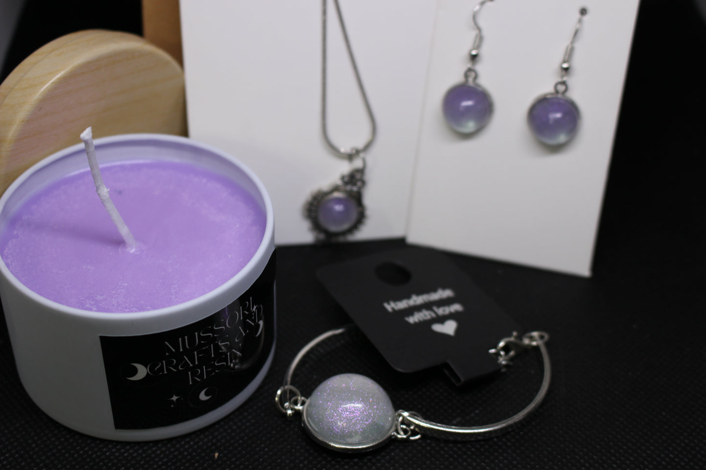 Gift Bundle - Resin Jewelry and Candle Set for Her