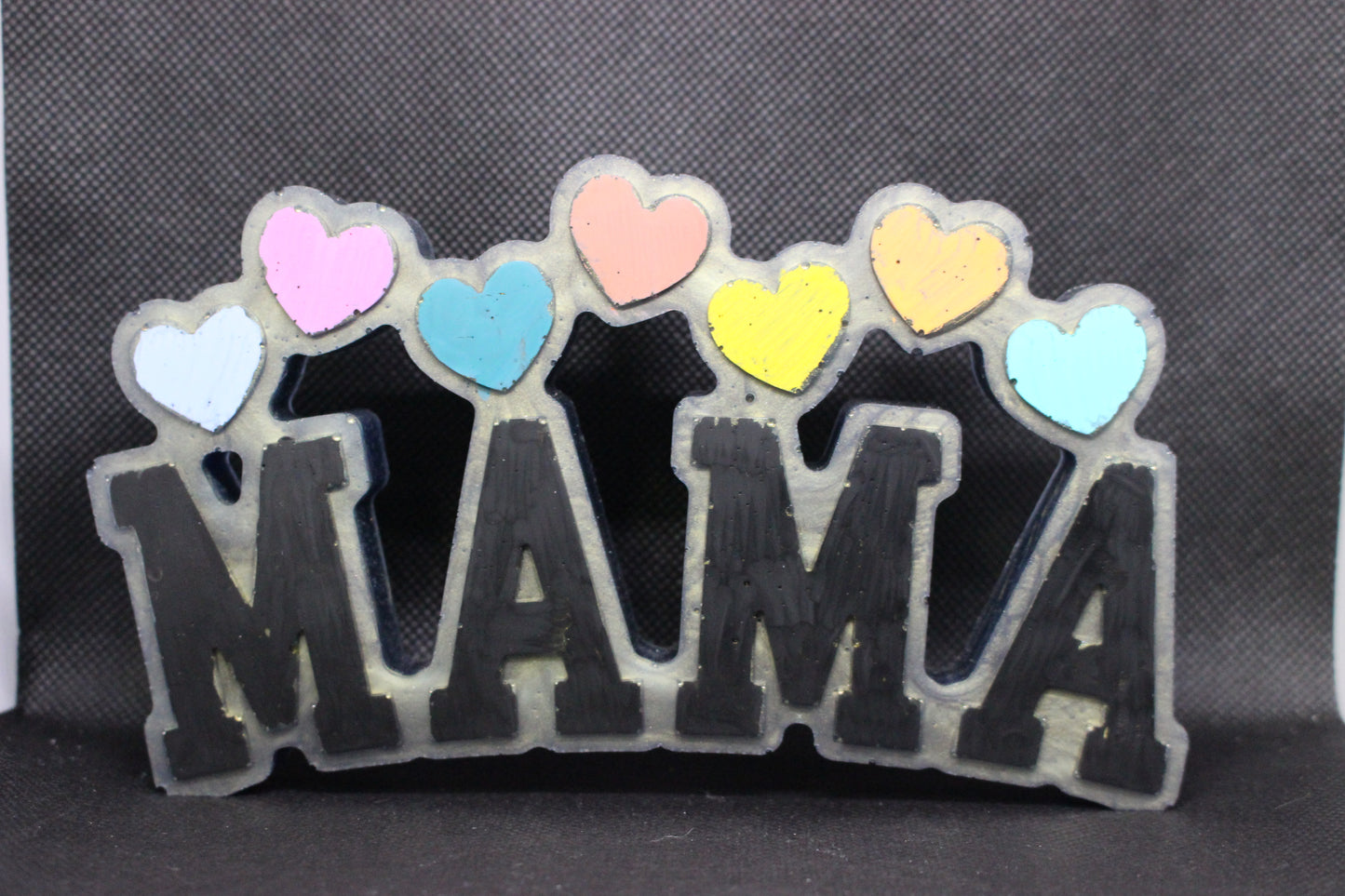 MAMA With Hearts - Mother's Day Handmade Resin Piece