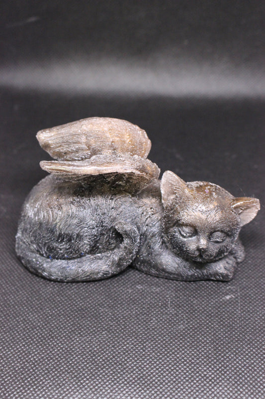 Handmade Sleeping Cat With Wings Resin Figurine 2.5 Inch