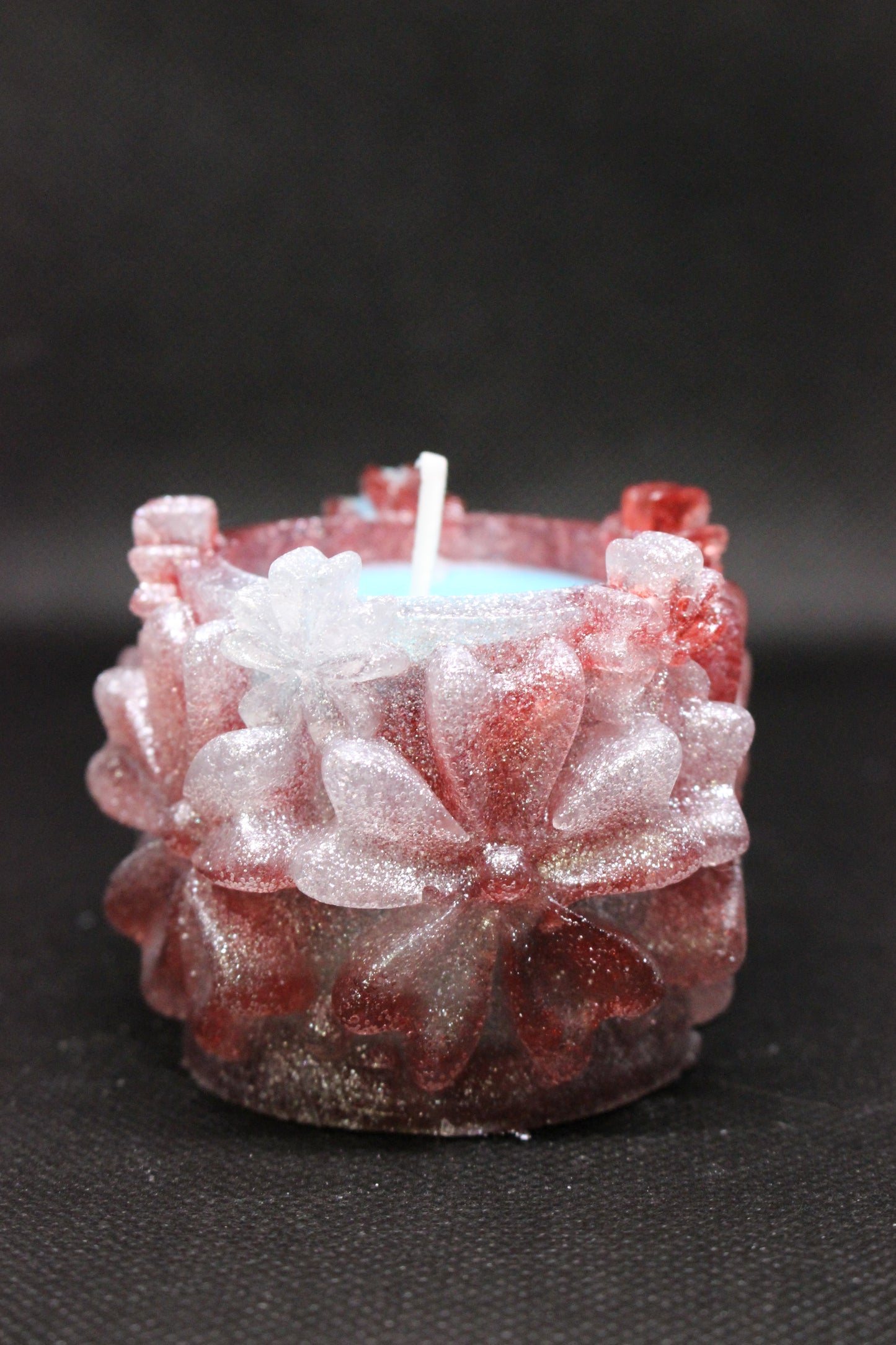 Resin Candle - Vanilla Coconut Scented Soy Flower Design