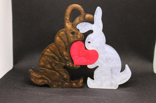 3 Piece Bunny With Heart Love Figurine Set for Home Decor