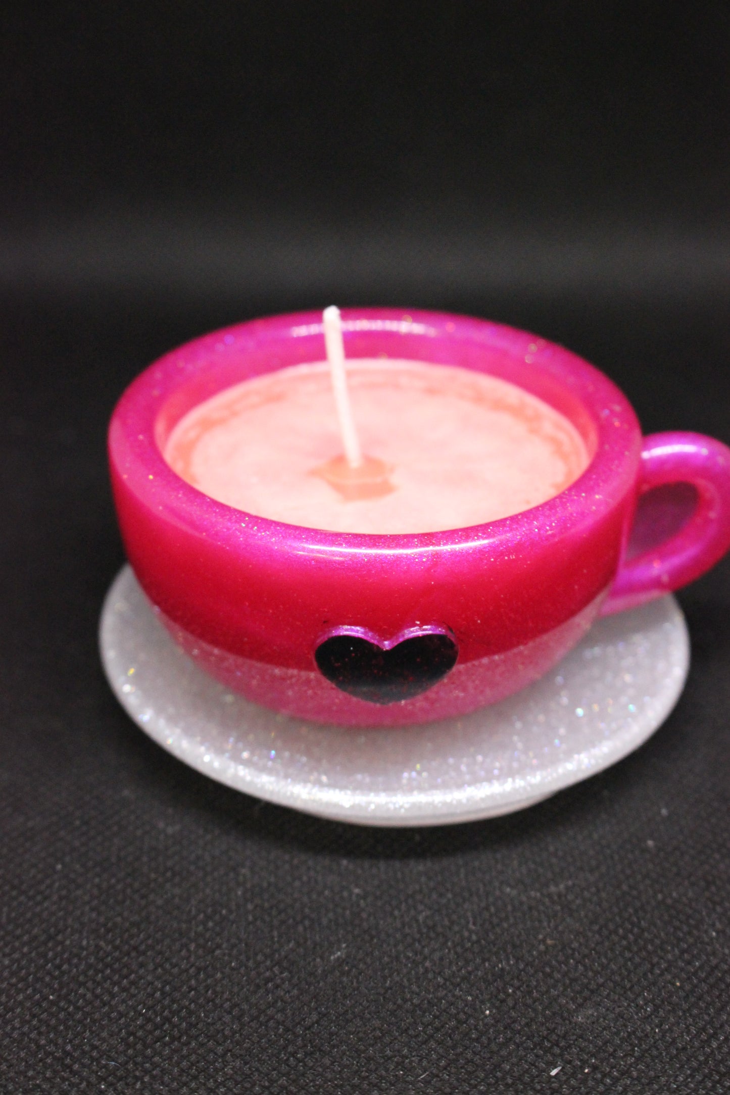 Resin Tea Cup And Saucer Candle - Scarlett Berry Aroma
