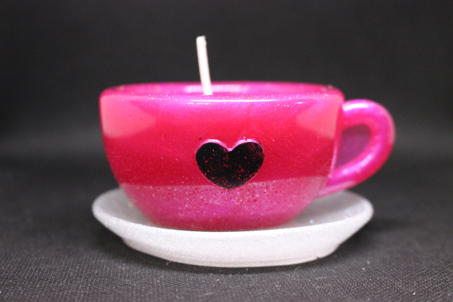 Resin Tea Cup And Saucer Candle - Scarlett Berry Aroma