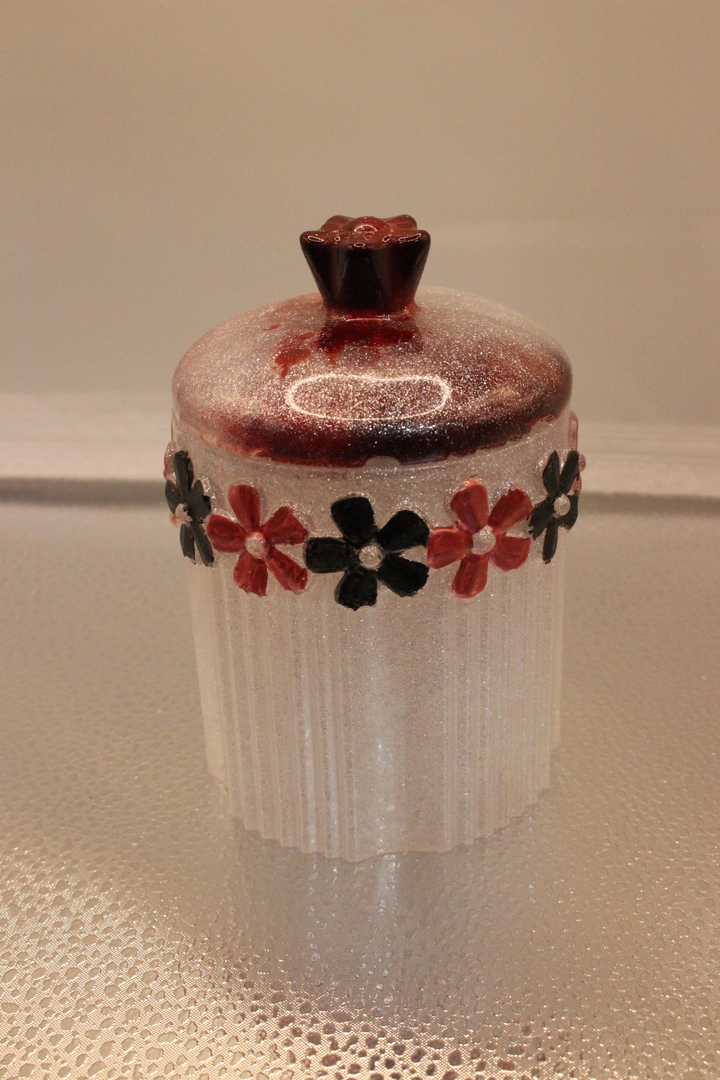Charming Flower Resin Trinket Jar for Unique Decor