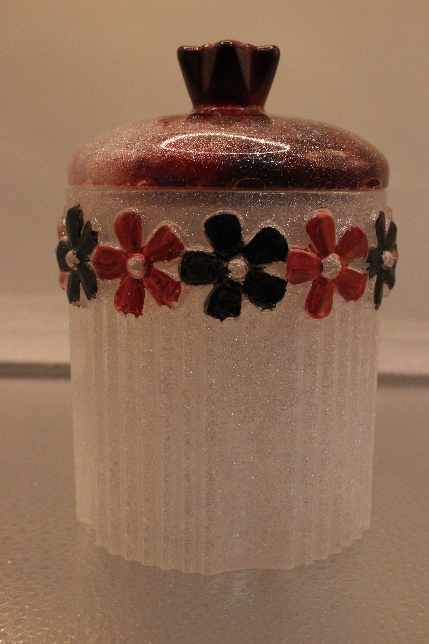 Charming Flower Resin Trinket Jar for Unique Decor