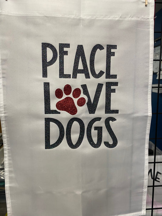 Peace Love Dogs Garden Flag for Outdoor Decor