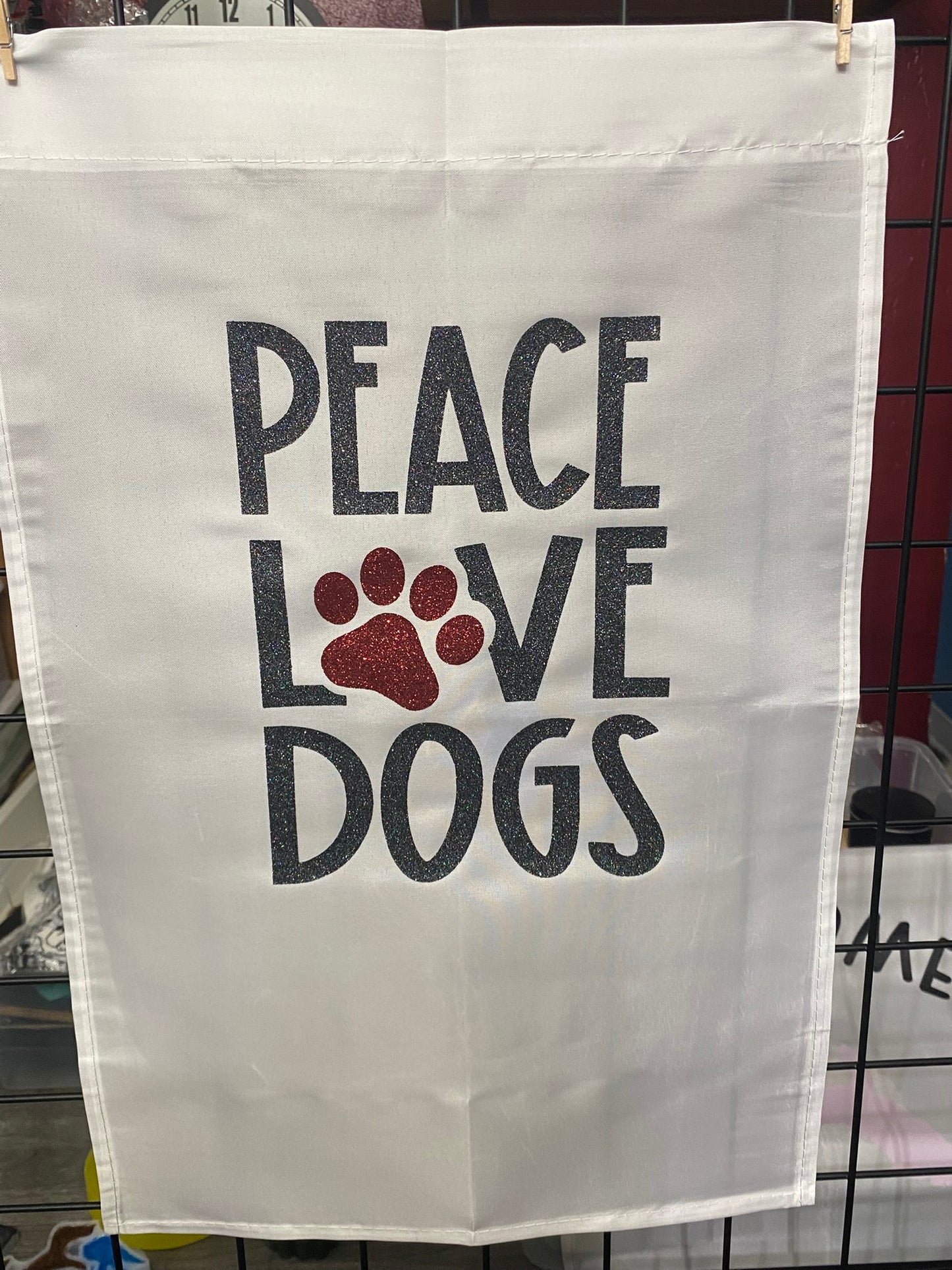 Peace Love Dogs Garden Flag for Outdoor Decor