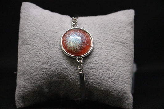 Silver resin stone bracelet