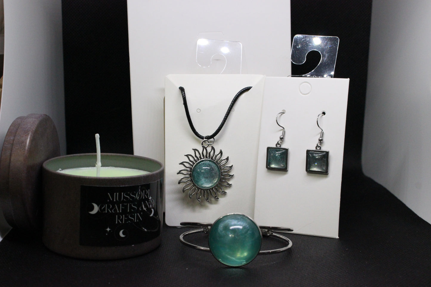 Gift Bundle - Resin Jewelry and Candle Set for Her