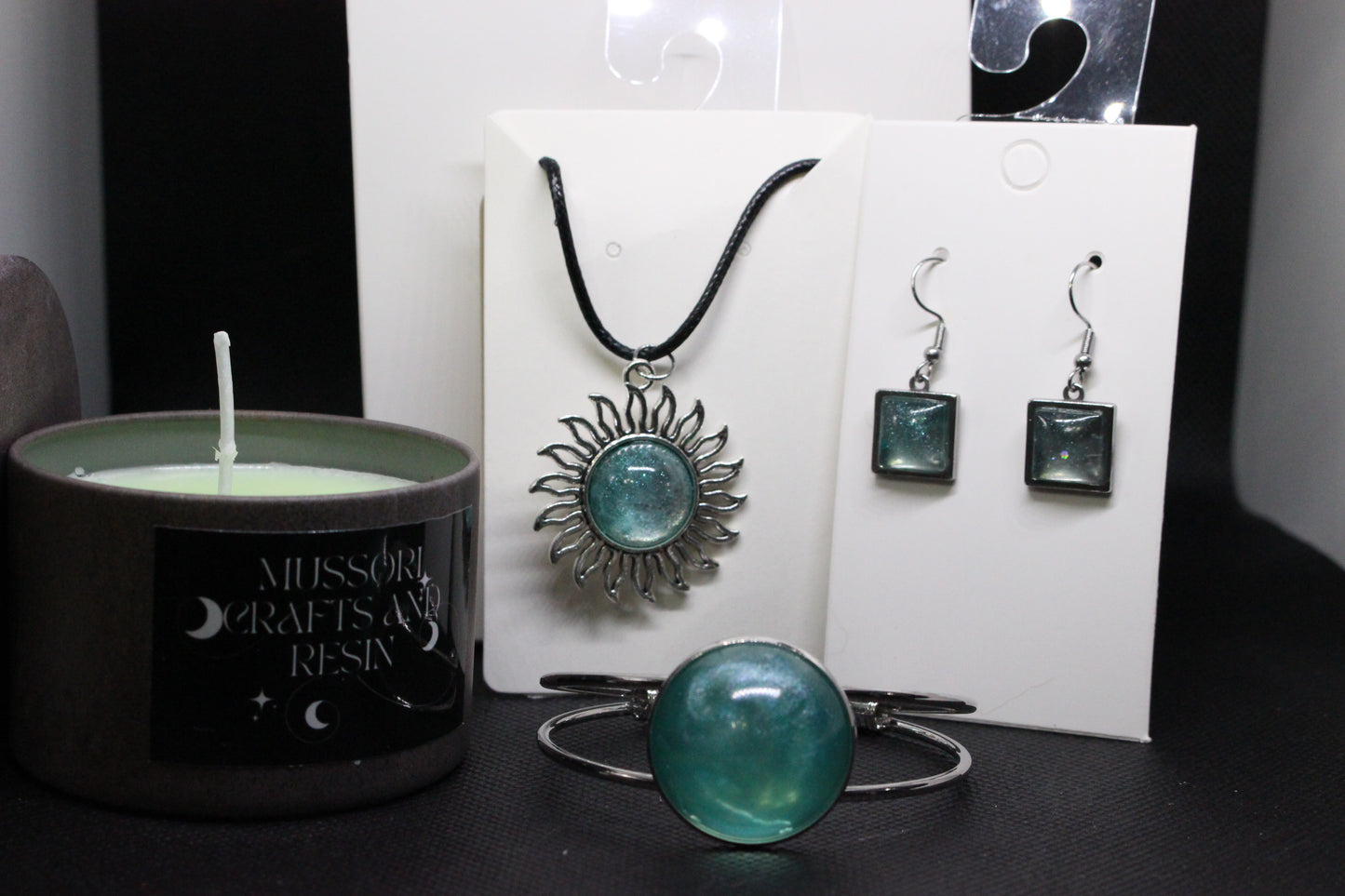 Gift Bundle - Resin Jewelry and Candle Set for Her