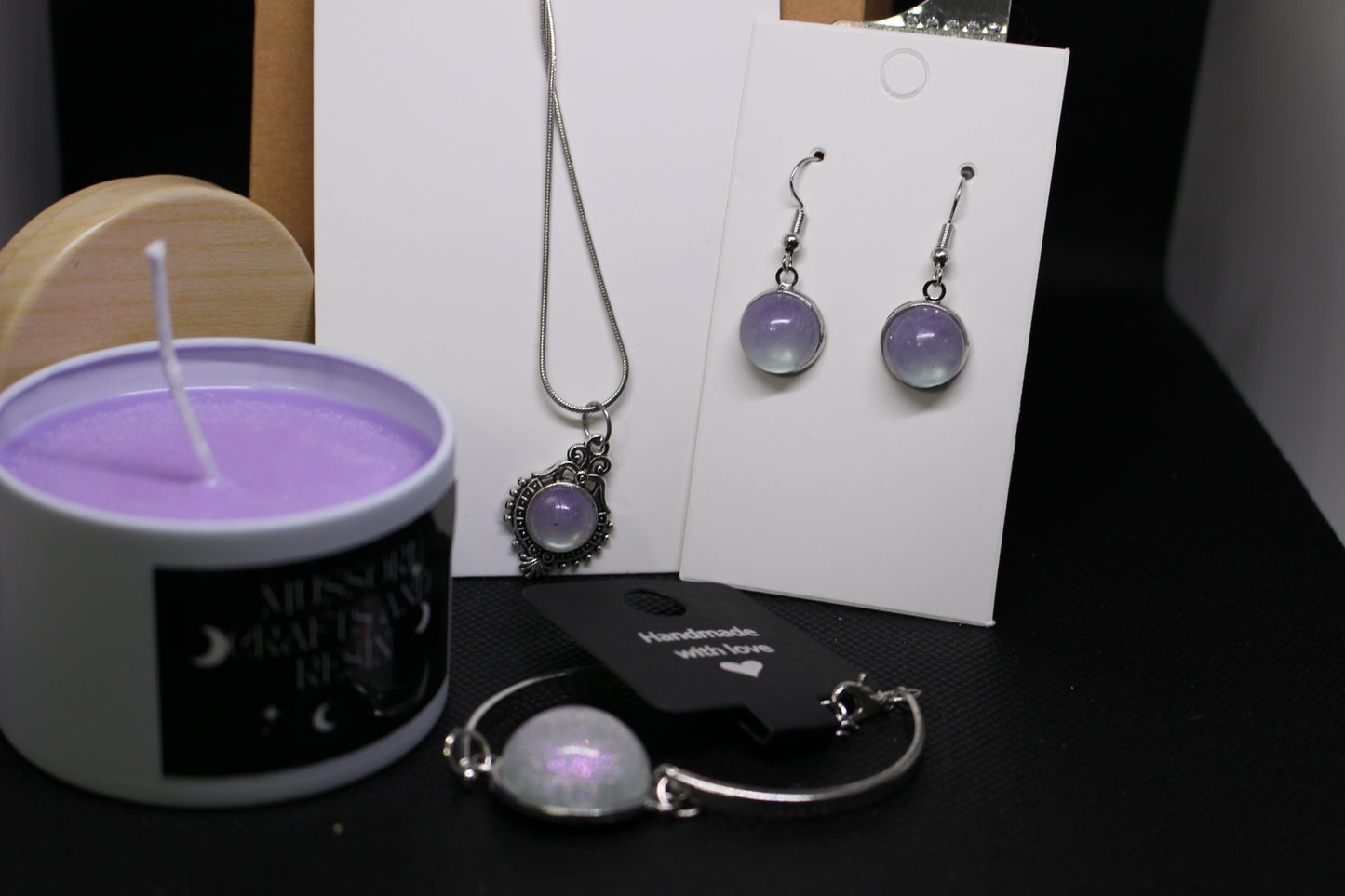 Gift Bundle - Resin Jewelry and Candle Set for Her