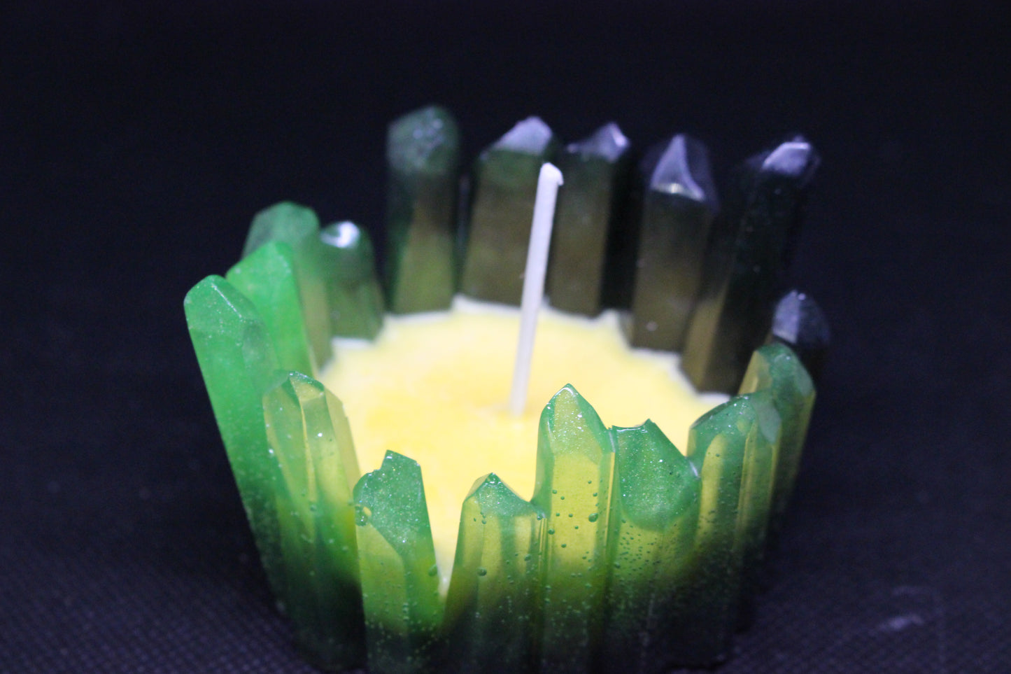 Resin Candle - Orange Scented Soy Candle with Crystals