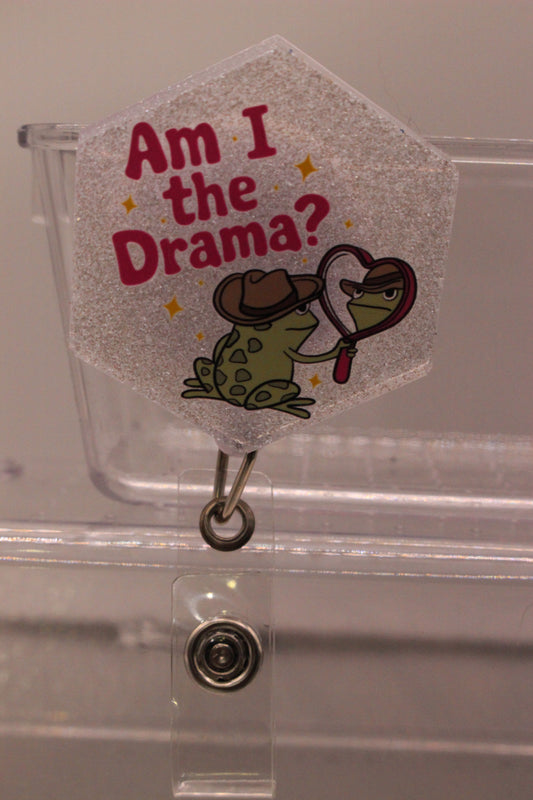 Drama Frog Cute Resin Badge Reel Accessory