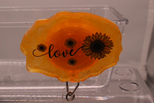Sunflower Cute Resin Badge Reel Accessory Durable Retractable ID Holder