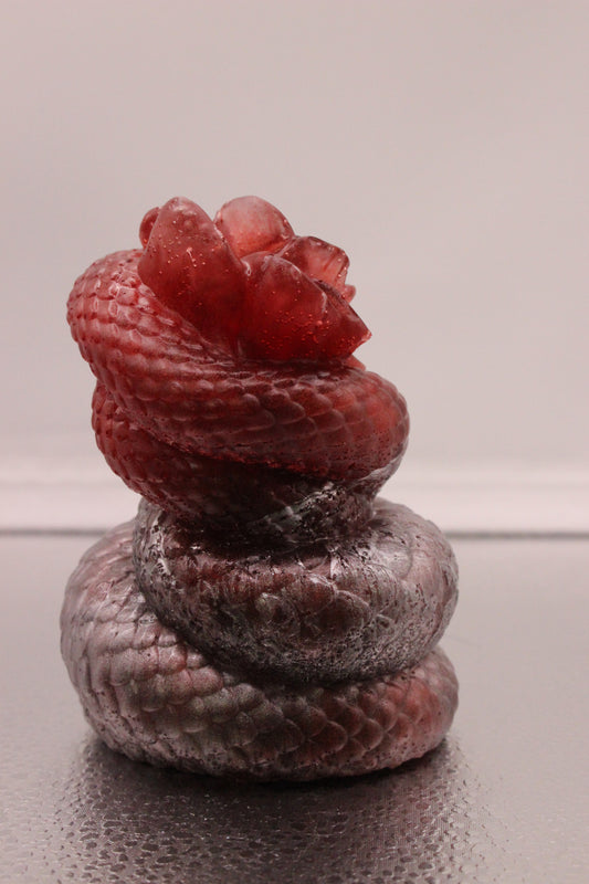 Resin snake with rose