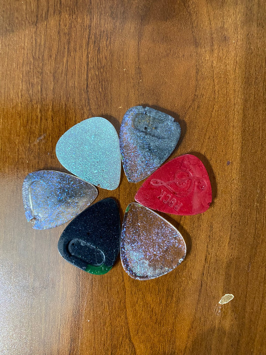 Handcrafted Guitar Picks Set for Musicians - 6 Unique Designs