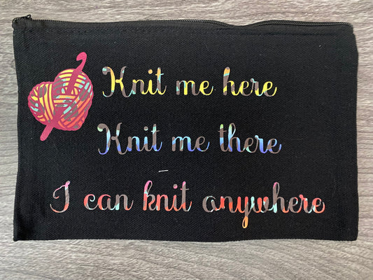 Knit Me Here Canvas Bag for Stylish Organization Needs
